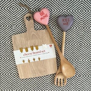 Heart Cheese Board and Utensil Set